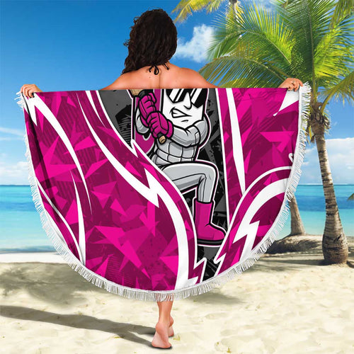 Sydney Sixers Beach Blanket Flaming Lightning Storm Geometric Sports Mascot Art
