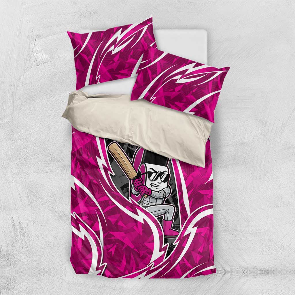 Sydney Sixers Bedding Set Flaming Lightning Storm Geometric Sports Mascot Art