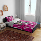 Sydney Sixers Bedding Set Flaming Lightning Storm Geometric Sports Mascot Art