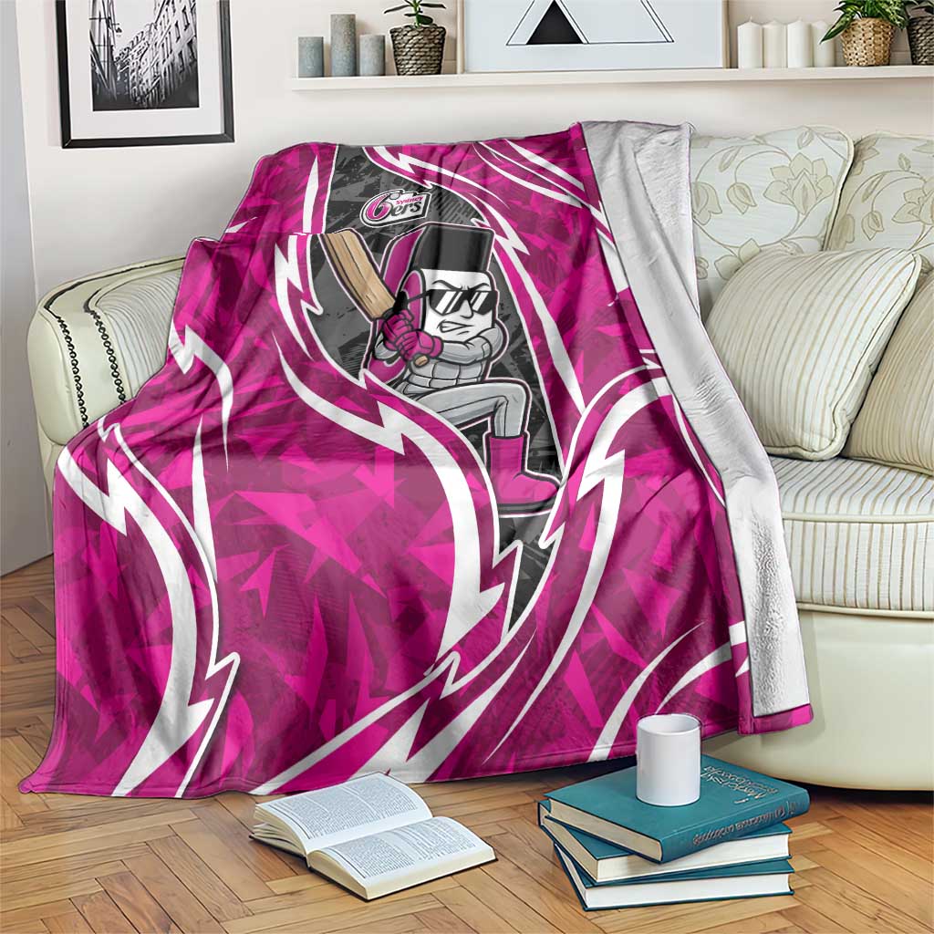 Sydney Sixers Blanket Flaming Lightning Storm Geometric Sports Mascot Art