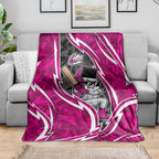 Sydney Sixers Blanket Flaming Lightning Storm Geometric Sports Mascot Art