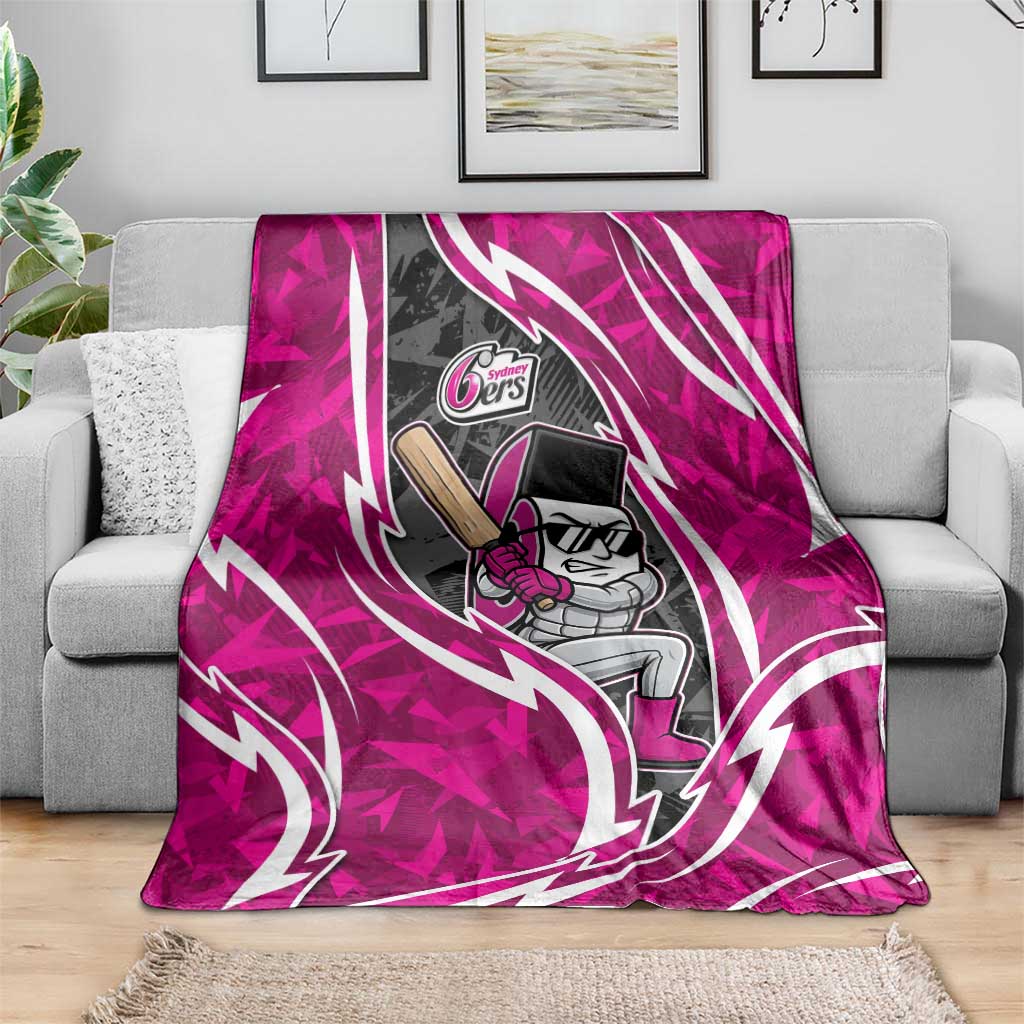 Sydney Sixers Blanket Flaming Lightning Storm Geometric Sports Mascot Art