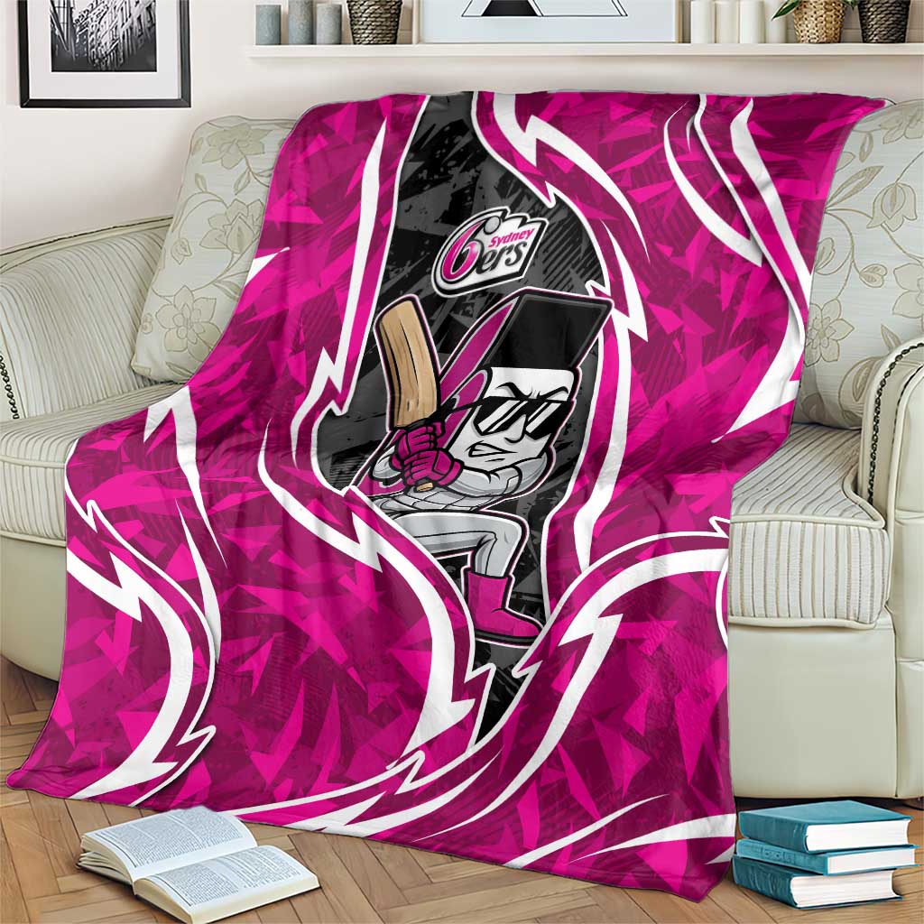 Sydney Sixers Blanket Flaming Lightning Storm Geometric Sports Mascot Art