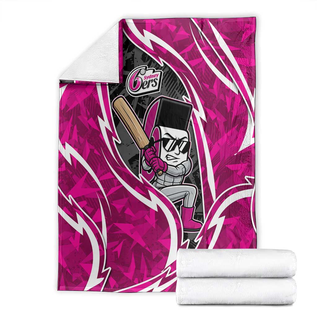 Sydney Sixers Blanket Flaming Lightning Storm Geometric Sports Mascot Art
