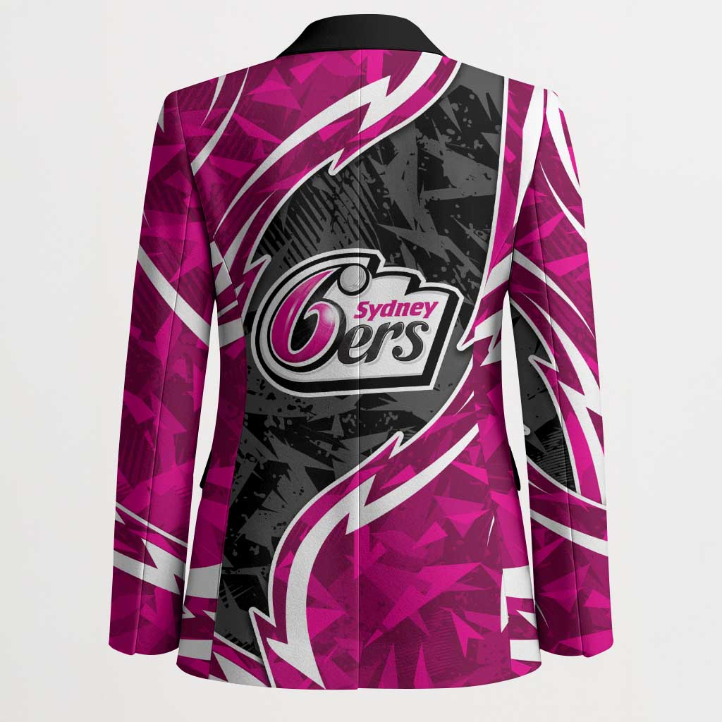 Sydney Sixers Blazer Flaming Lightning Storm Geometric Sports Mascot Art
