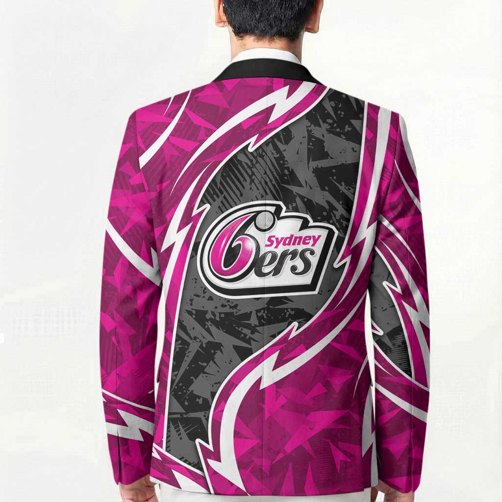 Sydney Sixers Blazer Flaming Lightning Storm Geometric Sports Mascot Art