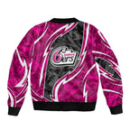 Sydney Sixers Bomber Jacket Flaming Lightning Storm Geometric Sports Mascot Art