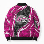 Sydney Sixers Bomber Puffer Jacket Flaming Lightning Storm Geometric Sports Mascot Art