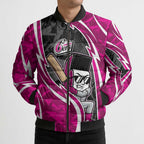 Sydney Sixers Bomber Puffer Jacket Flaming Lightning Storm Geometric Sports Mascot Art