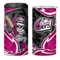 Sydney Sixers 4 in 1 Can Cooler Tumbler Flaming Lightning Storm Geometric Sports Mascot Art