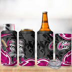 Sydney Sixers 4 in 1 Can Cooler Tumbler Flaming Lightning Storm Geometric Sports Mascot Art