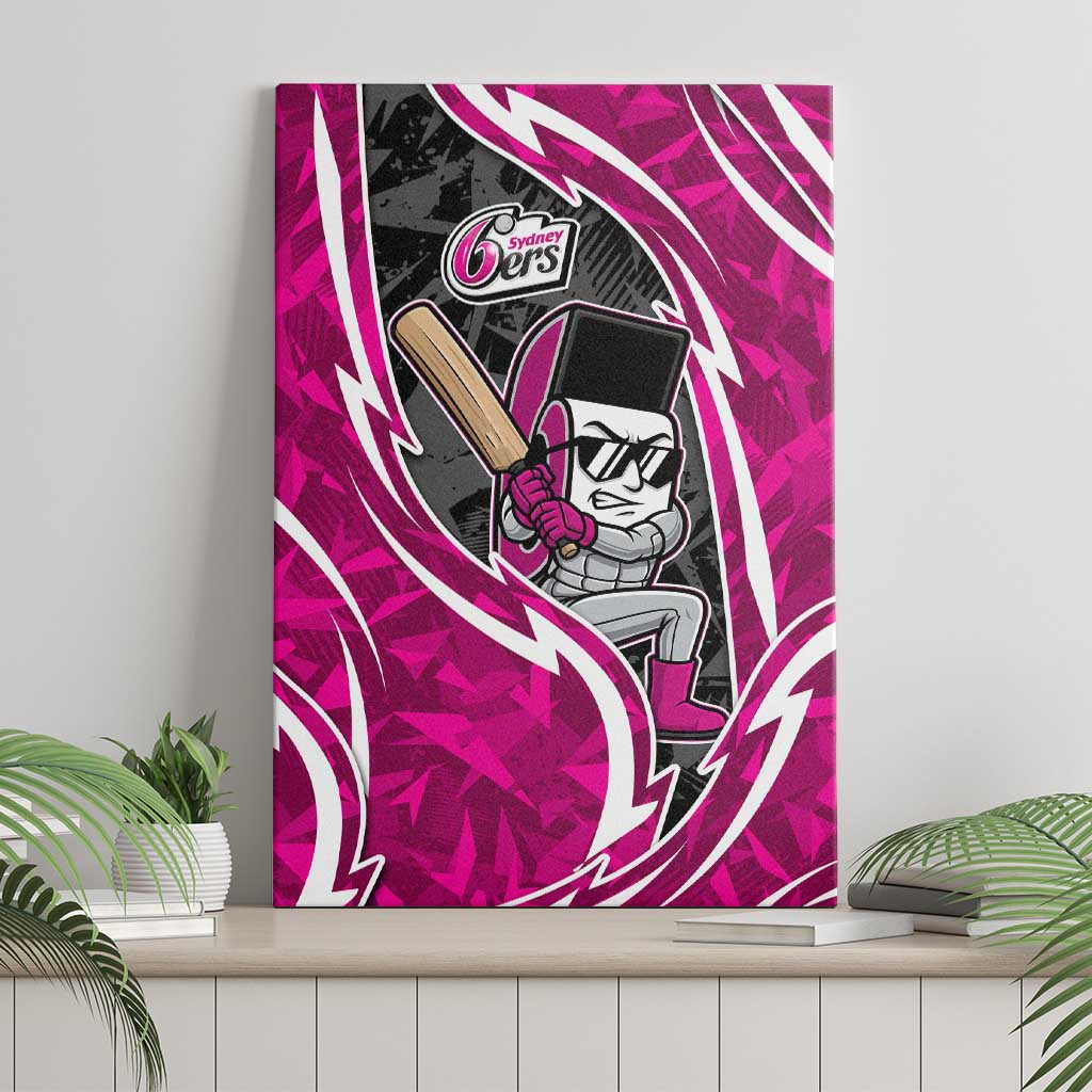 Sydney Sixers Canvas Wall Art Flaming Lightning Storm Geometric Sports Mascot Art