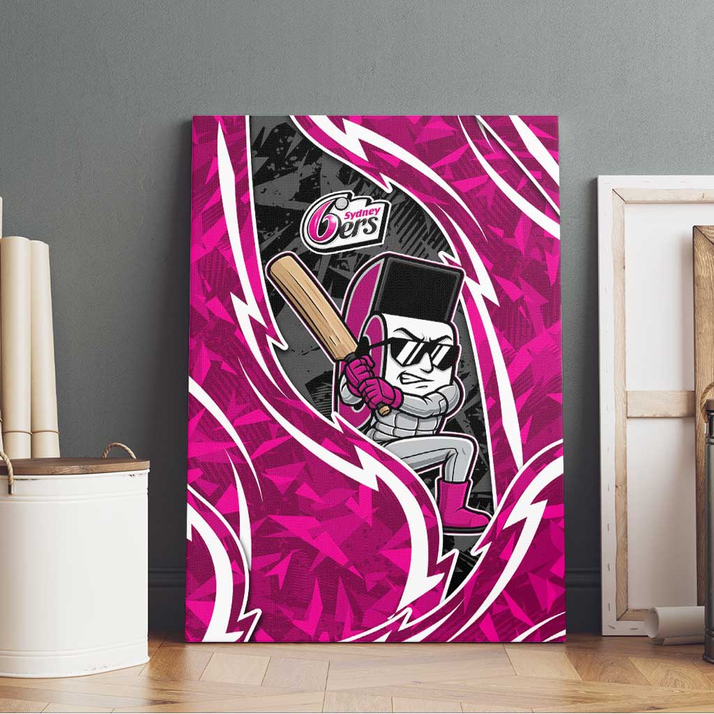 Sydney Sixers Canvas Wall Art Flaming Lightning Storm Geometric Sports Mascot Art