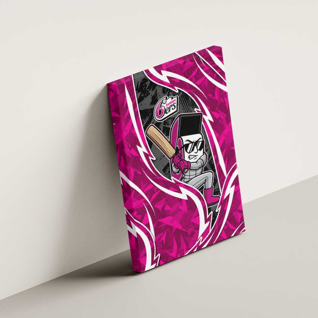 Sydney Sixers Canvas Wall Art Flaming Lightning Storm Geometric Sports Mascot Art