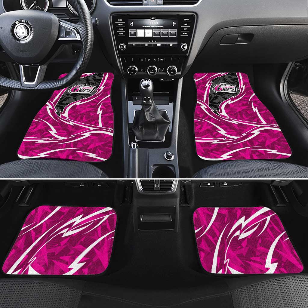 Sydney Sixers Car Mats Flaming Lightning Storm Geometric Sports Mascot Art