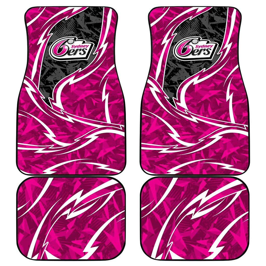 Sydney Sixers Car Mats Flaming Lightning Storm Geometric Sports Mascot Art