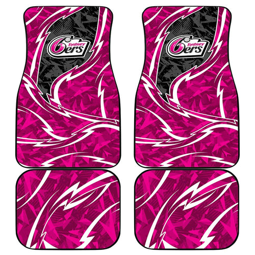 Sydney Sixers Car Mats Flaming Lightning Storm Geometric Sports Mascot Art