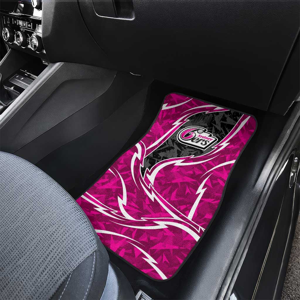 Sydney Sixers Car Mats Flaming Lightning Storm Geometric Sports Mascot Art
