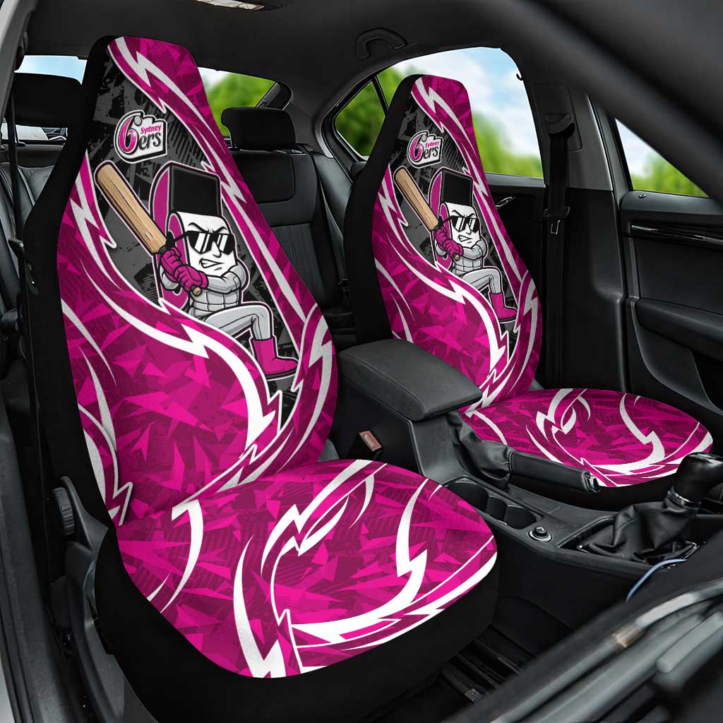 Sydney Sixers Car Seat Cover Flaming Lightning Storm Geometric Sports Mascot Art