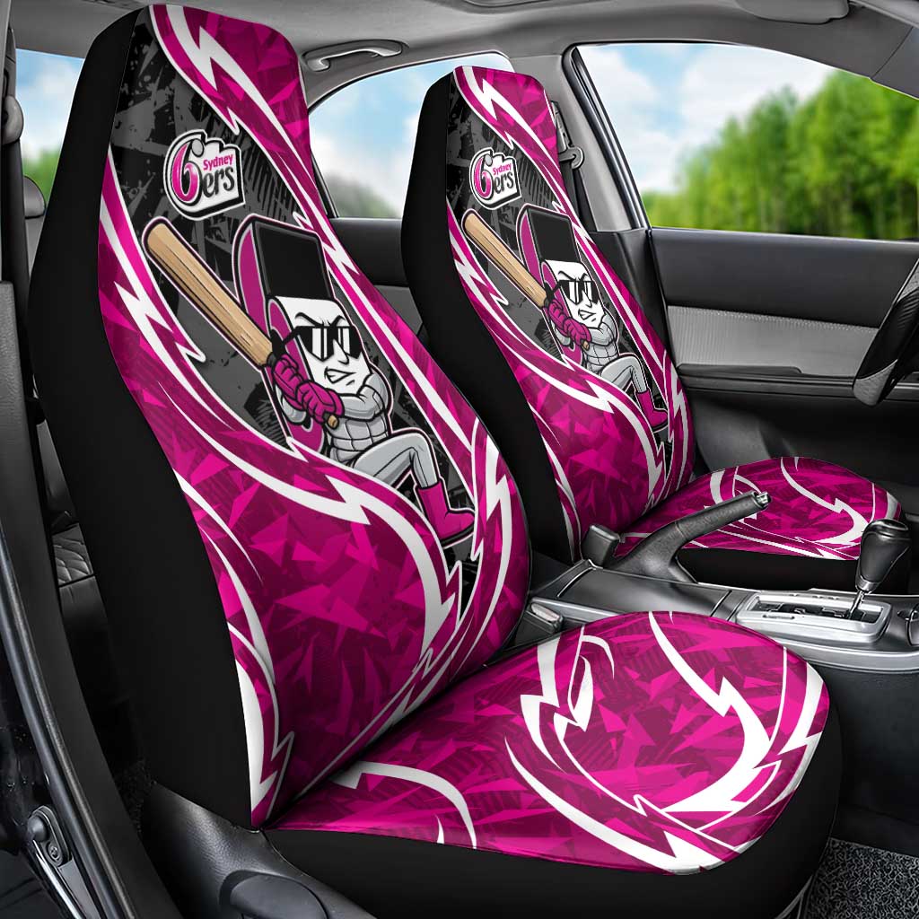 Sydney Sixers Car Seat Cover Flaming Lightning Storm Geometric Sports Mascot Art