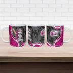 Sydney Sixers Ceramic Mug Flaming Lightning Storm Geometric Sports Mascot Art