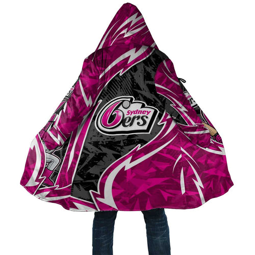 Sydney Sixers Cloak Flaming Lightning Storm Geometric Sports Mascot Art