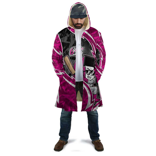 Sydney Sixers Cloak Flaming Lightning Storm Geometric Sports Mascot Art