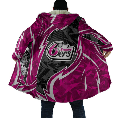 Sydney Sixers Cloak Flaming Lightning Storm Geometric Sports Mascot Art