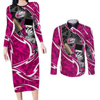 Sydney Sixers Couples Matching Long Sleeve Bodycon Dress and Long Sleeve Button Shirt Flaming Lightning Storm Geometric Sports Mascot Art