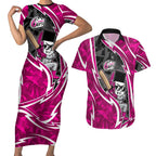 Sydney Sixers Couples Matching Short Sleeve Bodycon Dress and Hawaiian Shirt Flaming Lightning Storm Geometric Sports Mascot Art