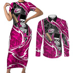 Sydney Sixers Couples Matching Short Sleeve Bodycon Dress and Long Sleeve Button Shirt Flaming Lightning Storm Geometric Sports Mascot Art