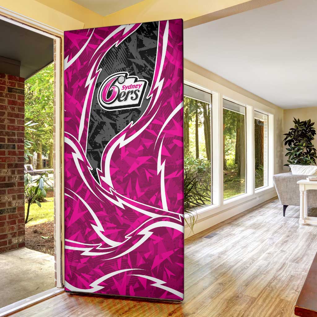 Sydney Sixers Door Cover Flaming Lightning Storm Geometric Sports Mascot Art
