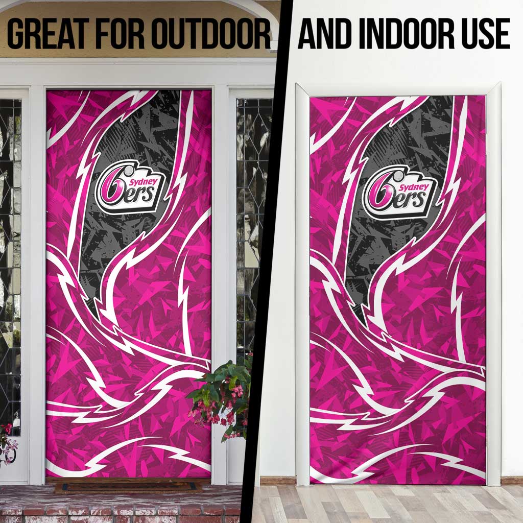 Sydney Sixers Door Cover Flaming Lightning Storm Geometric Sports Mascot Art