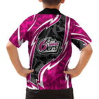 Sydney Sixers Family Matching Mermaid Dress and Hawaiian Shirt Flaming Lightning Storm Geometric Sports Mascot Art