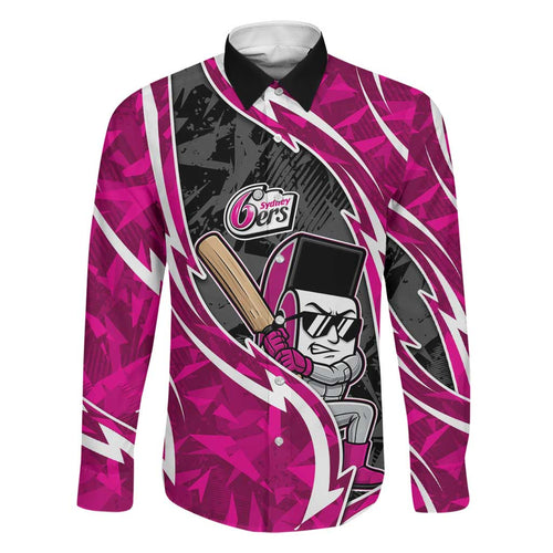 Sydney Sixers Family Matching Mermaid Dress and Hawaiian Shirt Flaming Lightning Storm Geometric Sports Mascot Art
