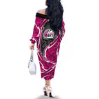 Sydney Sixers Family Matching Off The Shoulder Long Sleeve Dress and Hawaiian Shirt Flaming Lightning Storm Geometric Sports Mascot Art