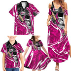 Sydney Sixers Family Matching Summer Maxi Dress and Hawaiian Shirt Flaming Lightning Storm Geometric Sports Mascot Art