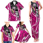 Sydney Sixers Family Matching Tank Maxi Dress and Hawaiian Shirt Flaming Lightning Storm Geometric Sports Mascot Art