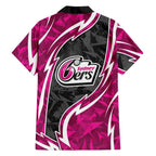 Sydney Sixers Family Matching Tank Maxi Dress and Hawaiian Shirt Flaming Lightning Storm Geometric Sports Mascot Art