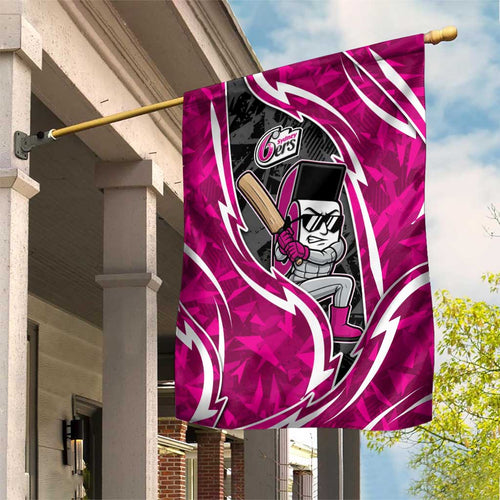 Sydney Sixers Garden Flag Flaming Lightning Storm Geometric Sports Mascot Art