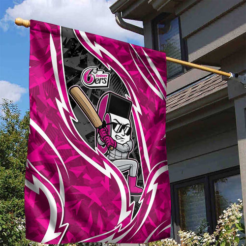 Sydney Sixers Garden Flag Flaming Lightning Storm Geometric Sports Mascot Art
