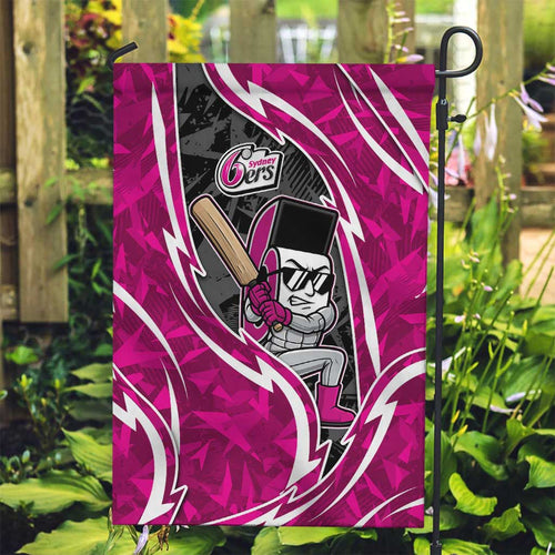 Sydney Sixers Garden Flag Flaming Lightning Storm Geometric Sports Mascot Art