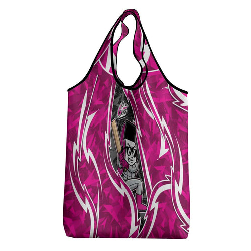 Sydney Sixers Grocery Bag Flaming Lightning Storm Geometric Sports Mascot Art