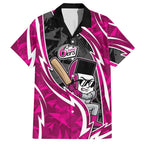 Sydney Sixers Hawaiian Shirt Flaming Lightning Storm Geometric Sports Mascot Art