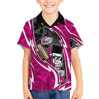 Sydney Sixers Hawaiian Shirt Flaming Lightning Storm Geometric Sports Mascot Art