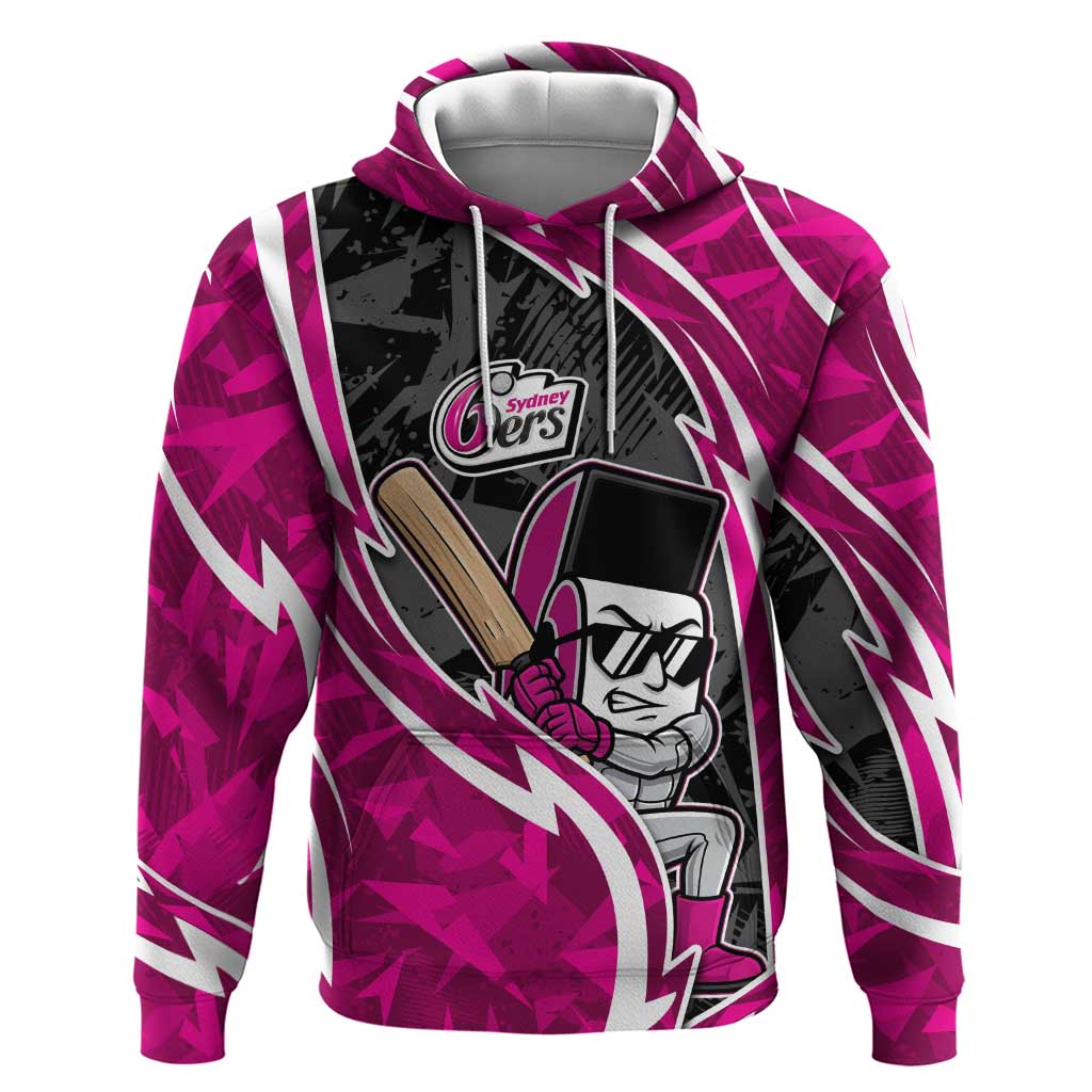 Sydney Sixers Hoodie Flaming Lightning Storm Geometric Sports Mascot Art