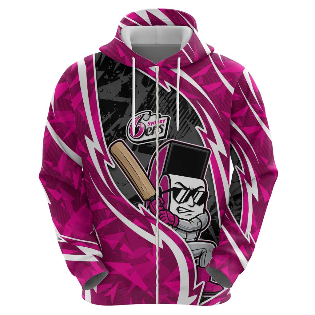 Sydney Sixers Hoodie Flaming Lightning Storm Geometric Sports Mascot Art