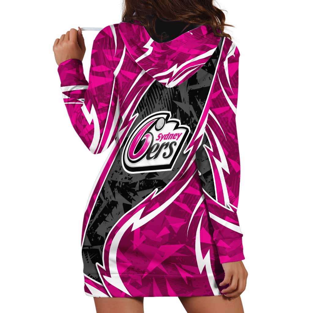 Sydney Sixers Hoodie Dress Flaming Lightning Storm Geometric Sports Mascot Art