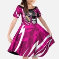 Sydney Sixers Kid Short Sleeve Dress Flaming Lightning Storm Geometric Sports Mascot Art