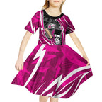 Sydney Sixers Kid Short Sleeve Dress Flaming Lightning Storm Geometric Sports Mascot Art